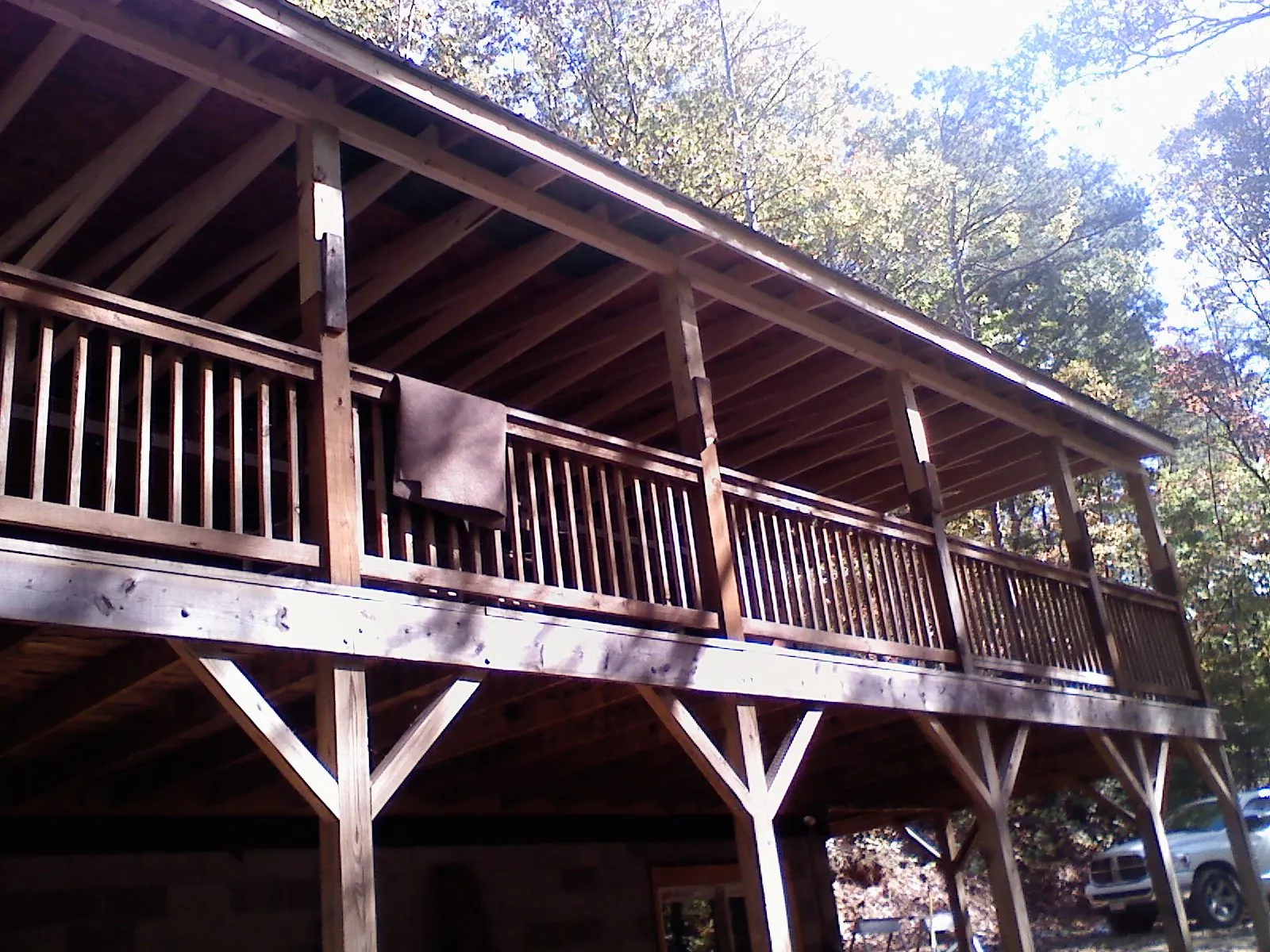 Timber framing under a new elevated porch and deck — Roof Leak Repair in Neeses by Roofing Brothers